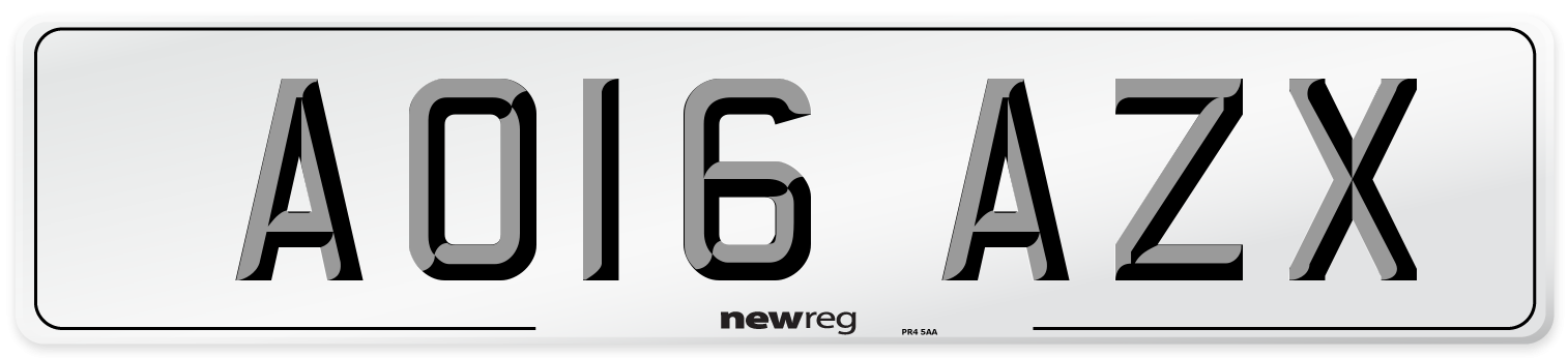 AO16 AZX Number Plate from New Reg